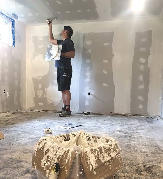 Dry wall in a clients basement
